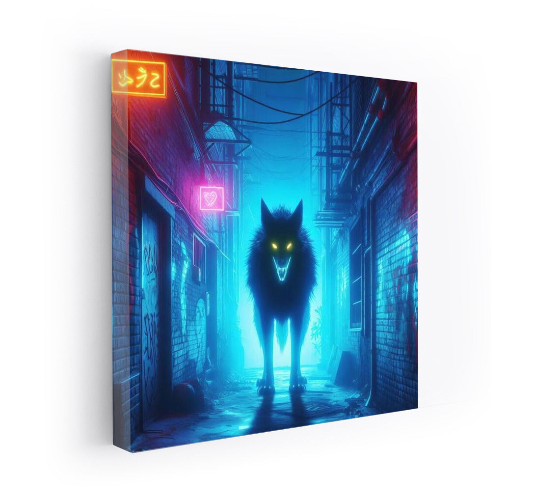 Neon Wolf in the Alley: Living Light