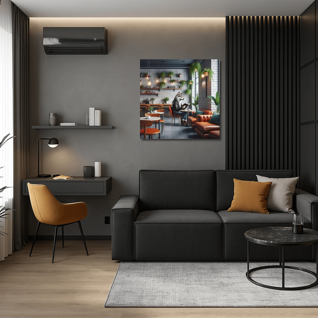 Wolf in Leather Jacket: Stylish Cafe Interior for a Modern Home