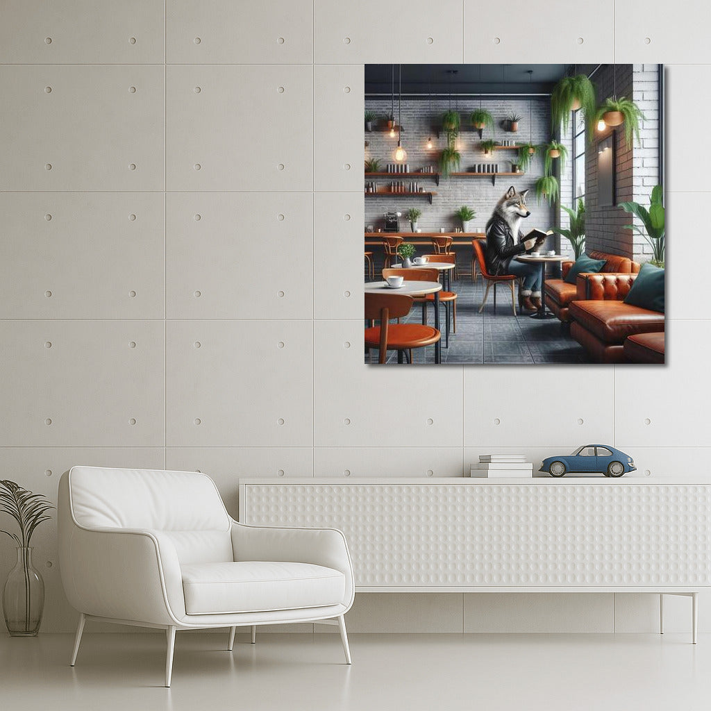 Wolf in Leather Jacket: Stylish Cafe Interior for a Modern Home