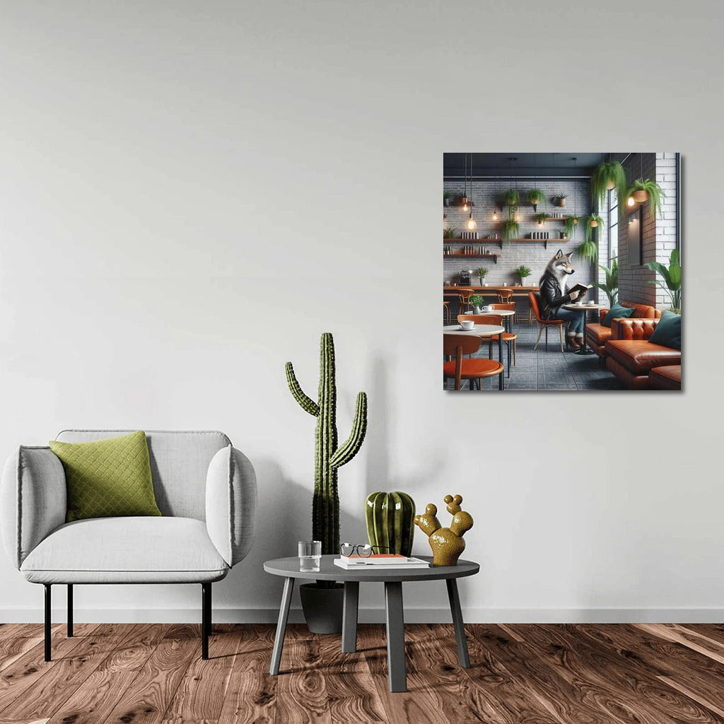 Wolf in Leather Jacket: Stylish Cafe Interior for a Modern Home