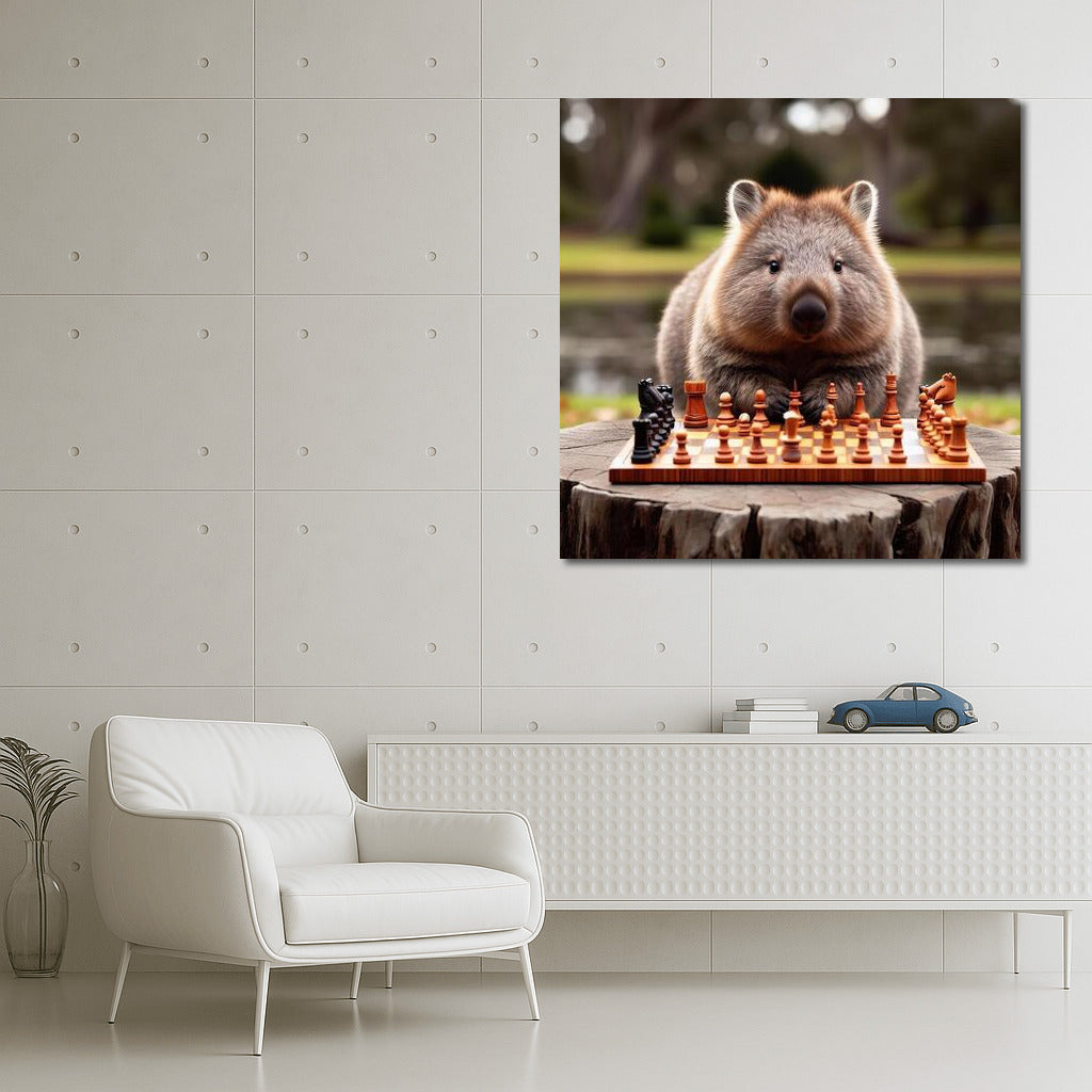 Wombat Chess Player in the Park: A Game of Nature and Strategy