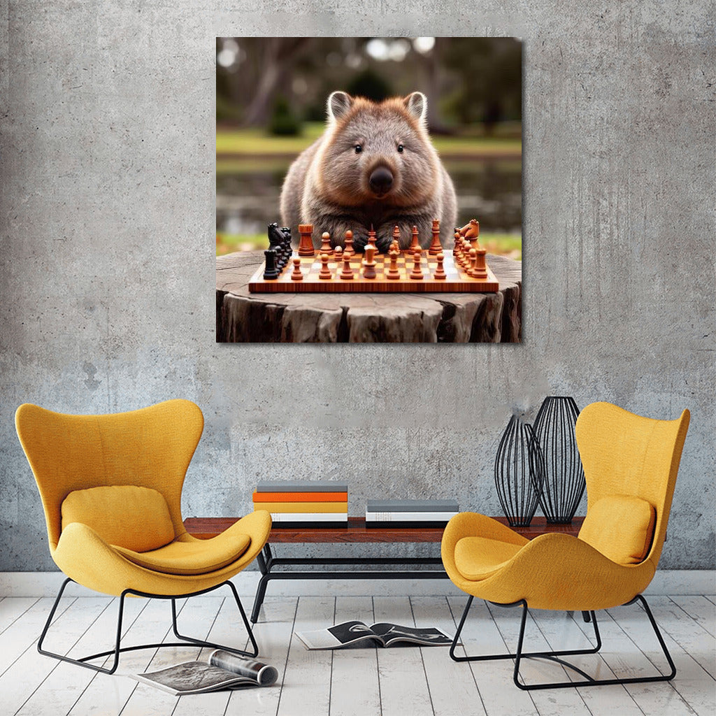 Wombat Chess Player in the Park: A Game of Nature and Strategy