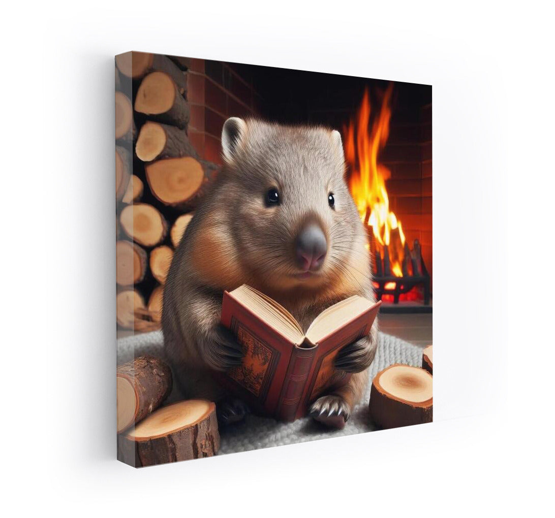 Wombat by the Fireplace: Evening Reading for Coziness and Warmth