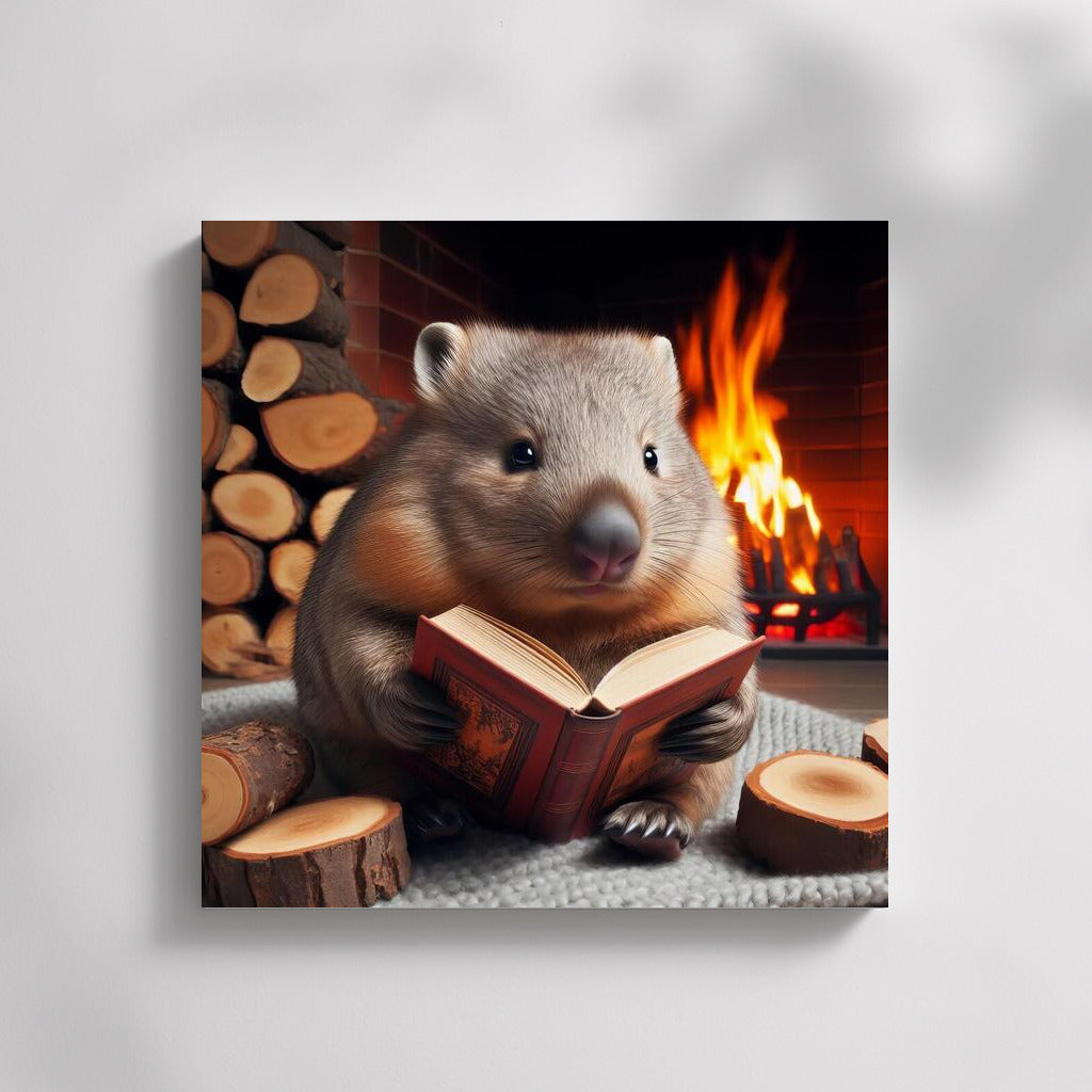Wombat by the Fireplace: Evening Reading for Coziness and Warmth