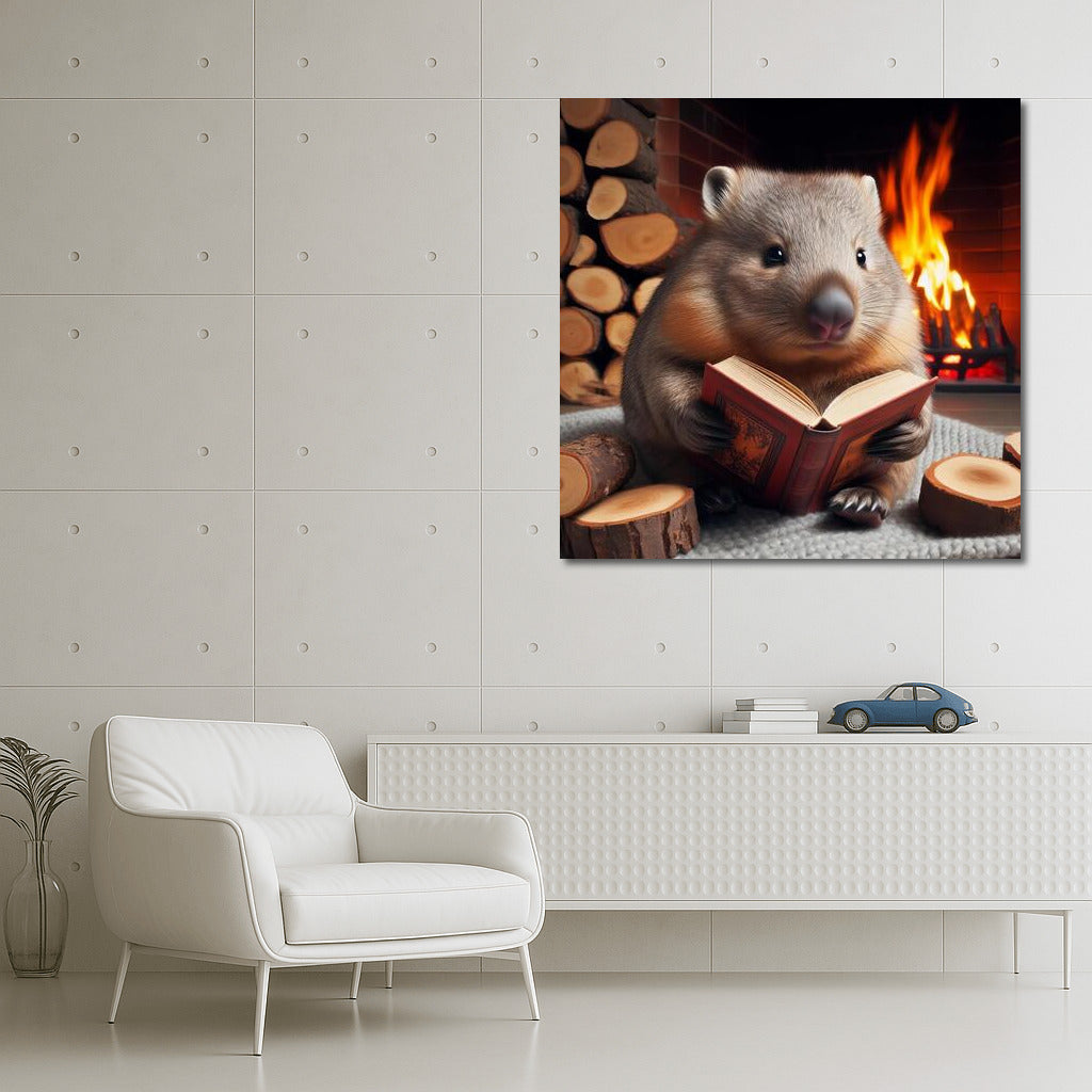 Wombat by the Fireplace: Evening Reading for Coziness and Warmth