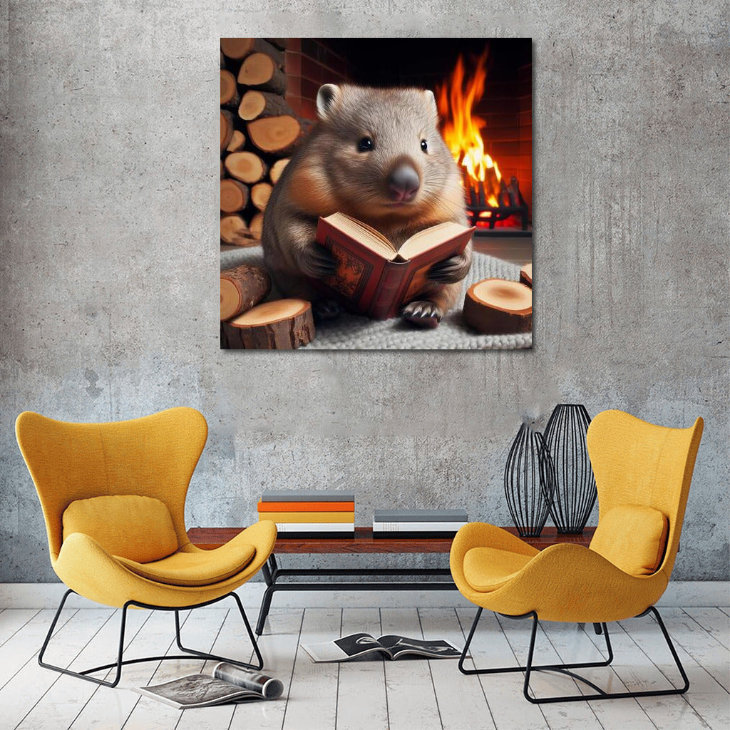 Wombat by the Fireplace: Evening Reading for Coziness and Warmth