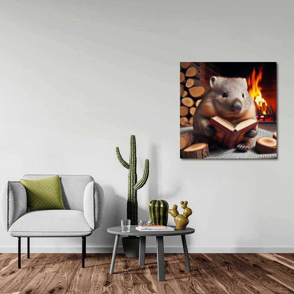 Wombat by the Fireplace: Evening Reading for Coziness and Warmth