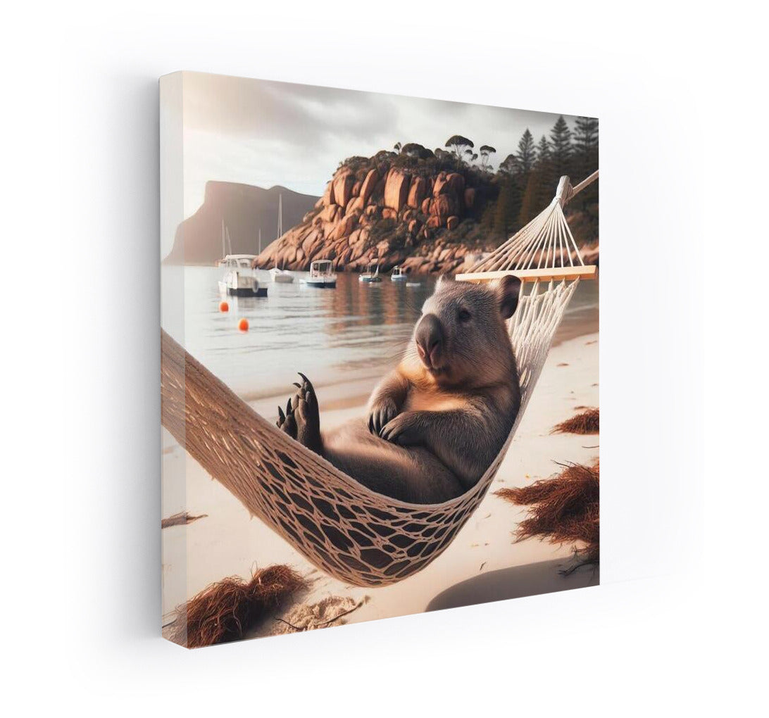Wombat in a Hammock on the Beach: Perfect Relaxation
