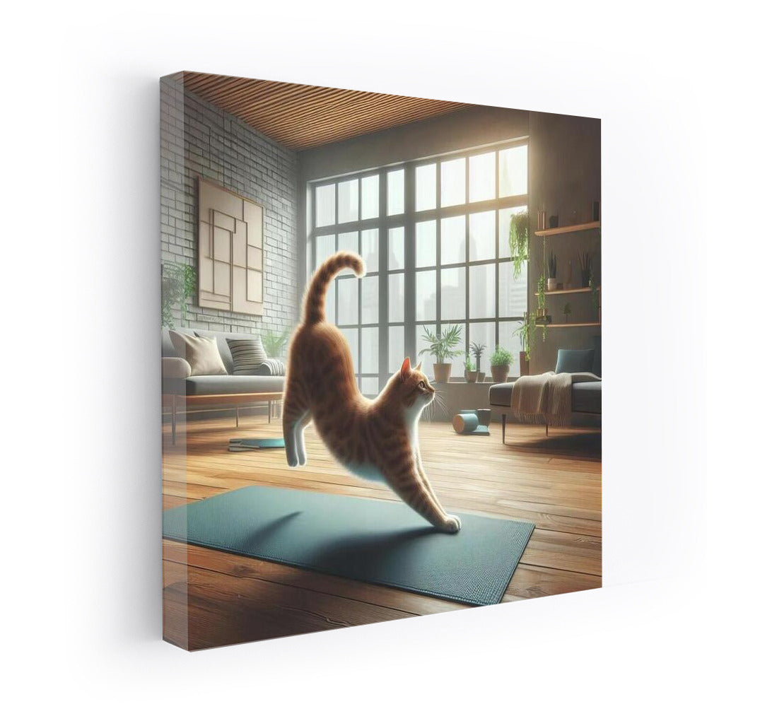 Yoga Cat in the Sun: Stylish Studio with Natural Light