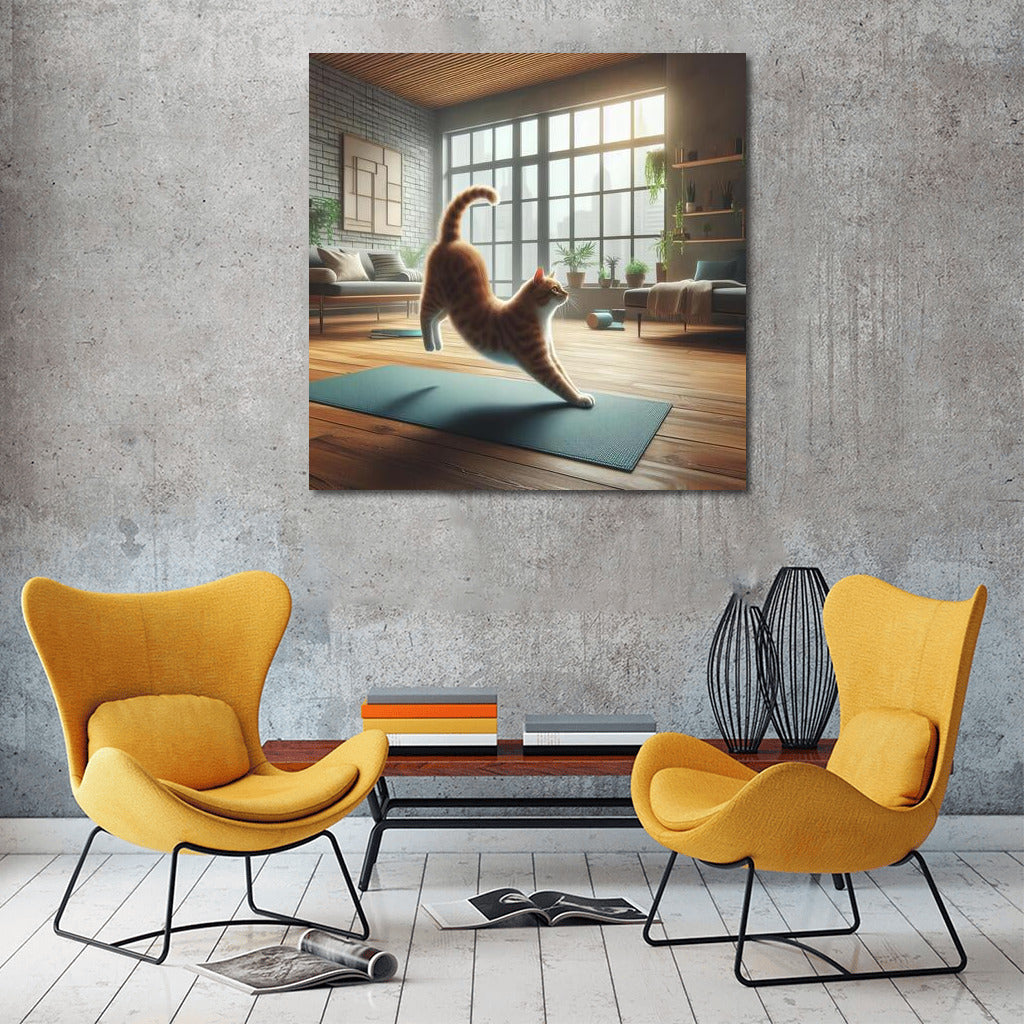 Yoga Cat in the Sun: Stylish Studio with Natural Light