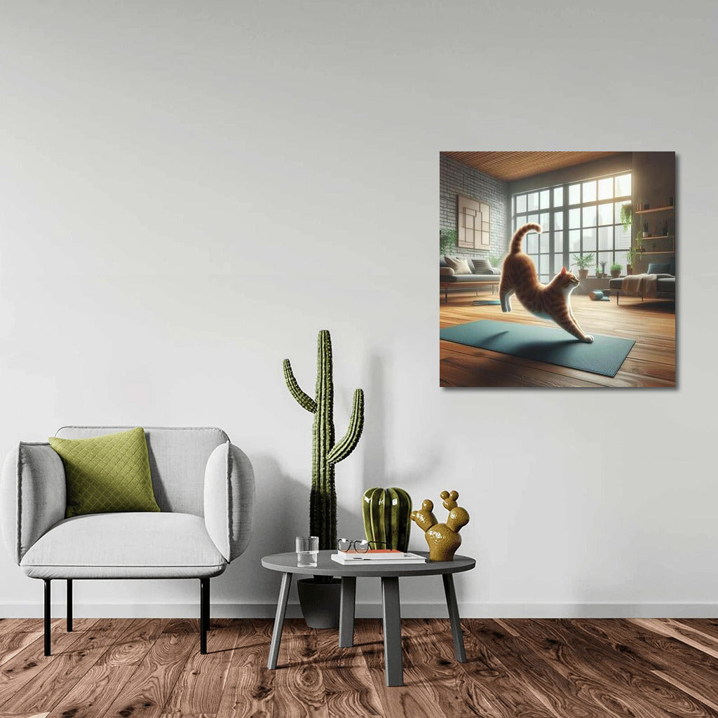 Yoga Cat in the Sun: Stylish Studio with Natural Light