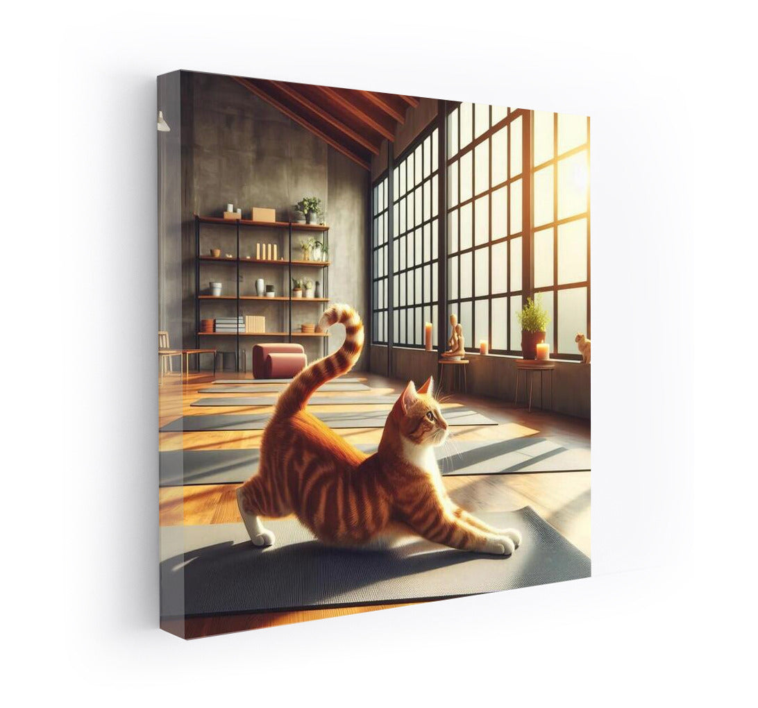 Yoga Cat in Light Studio: Cozy Relaxation Corner