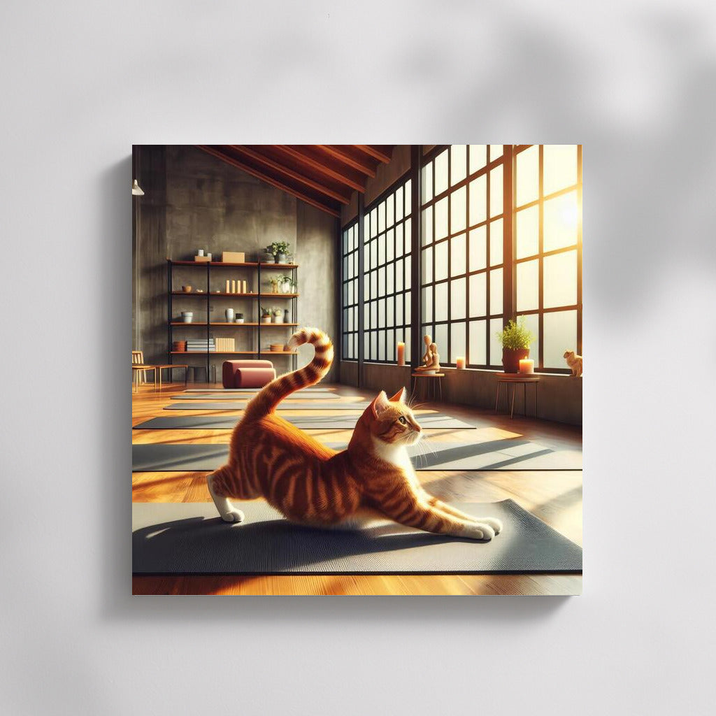 Yoga Cat in Light Studio: Cozy Relaxation Corner