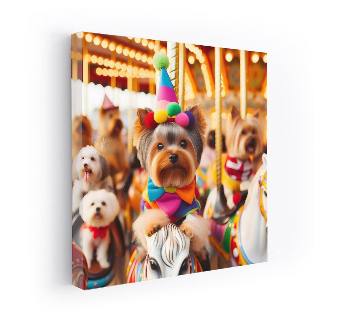 Yorkshire Terrier at the Carnival: Joy and Magic