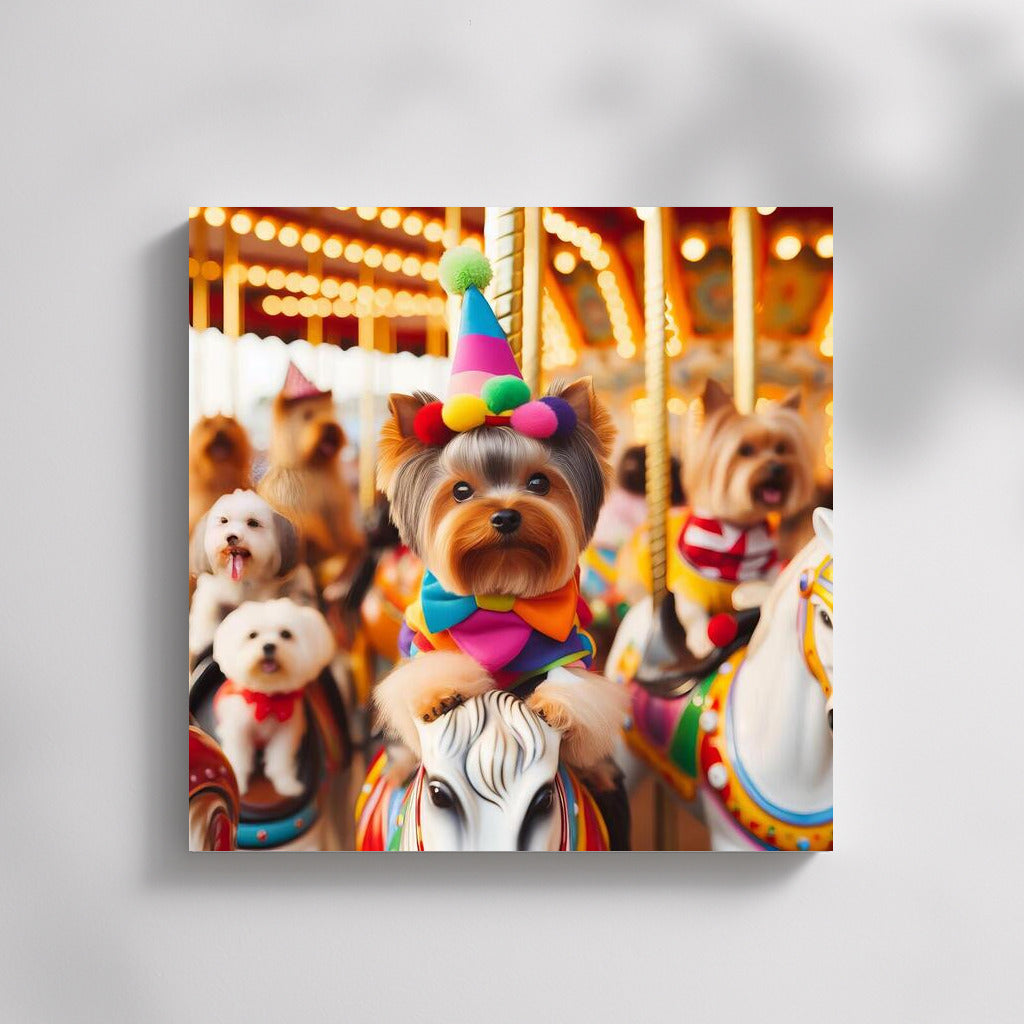 Yorkshire Terrier at the Carnival: Joy and Magic