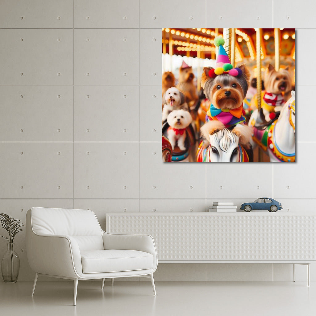 Yorkshire Terrier at the Carnival: Joy and Magic