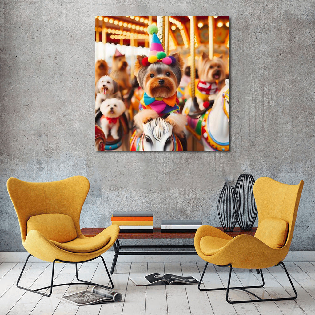 Yorkshire Terrier at the Carnival: Joy and Magic