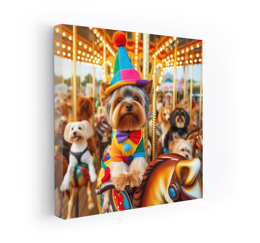 Yorkshire Terrier at the Carnival: Fireworks of Joy