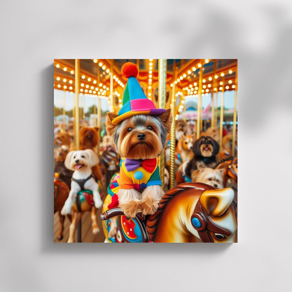 Yorkshire Terrier at the Carnival: Fireworks of Joy
