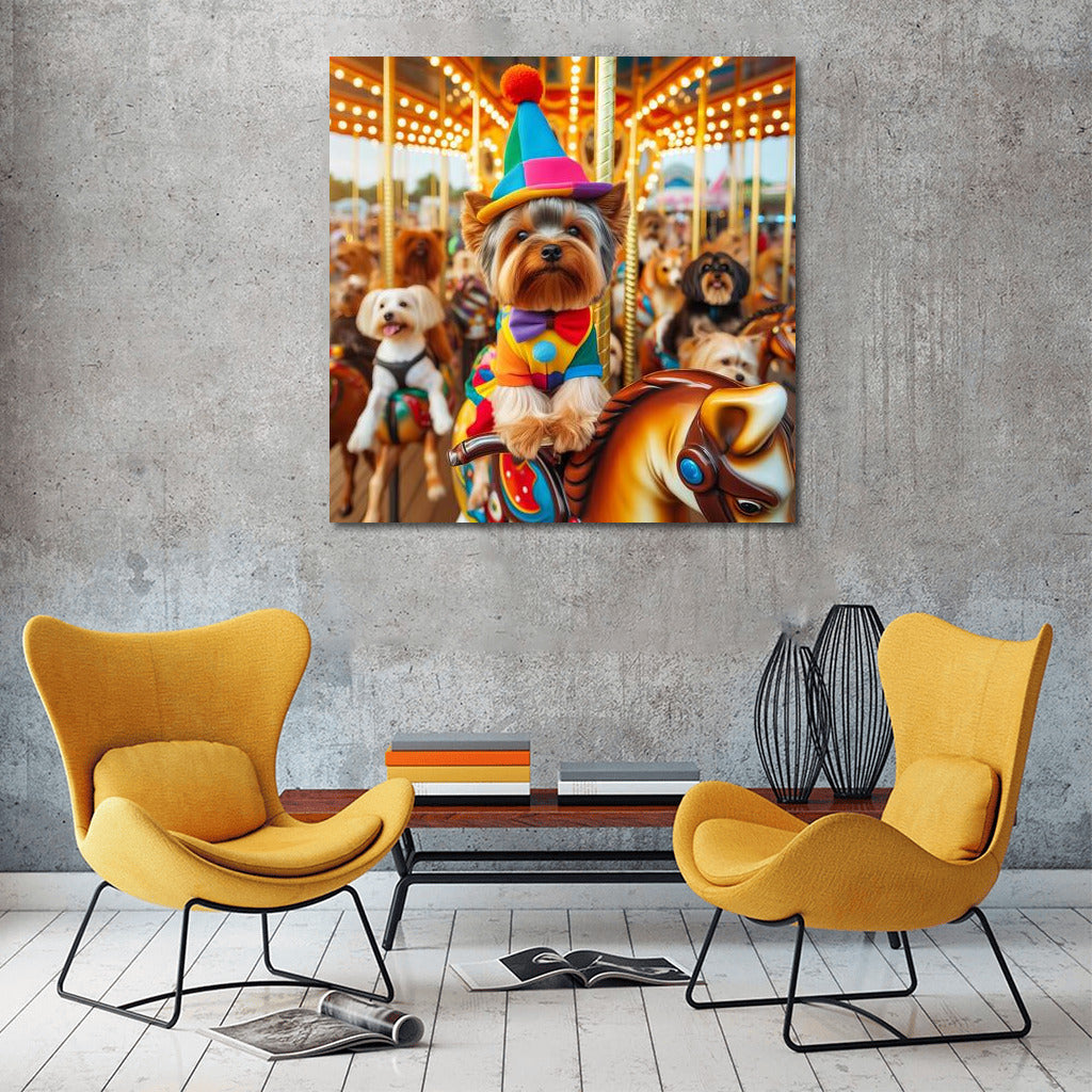 Yorkshire Terrier at the Carnival: Fireworks of Joy