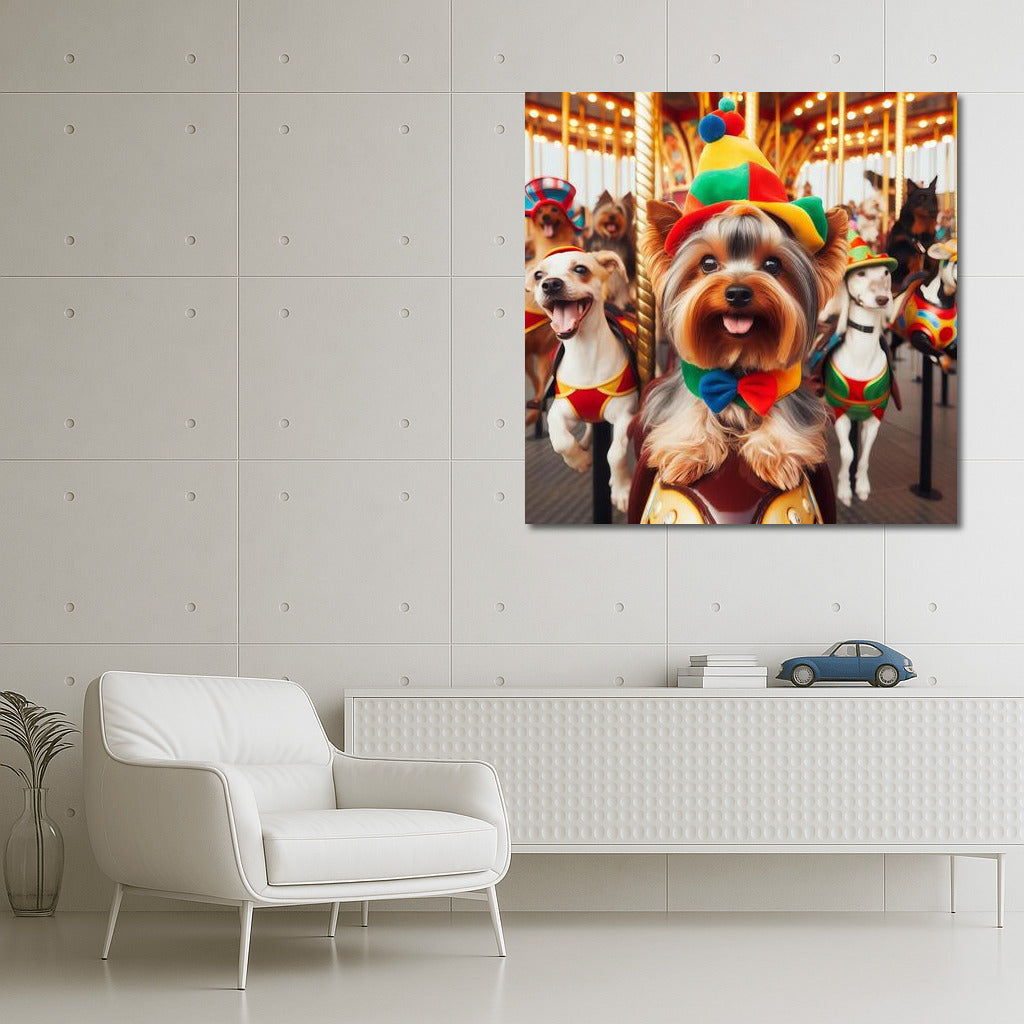 Yorkshire Terrier Carnival Adventure: Fun Home Decor