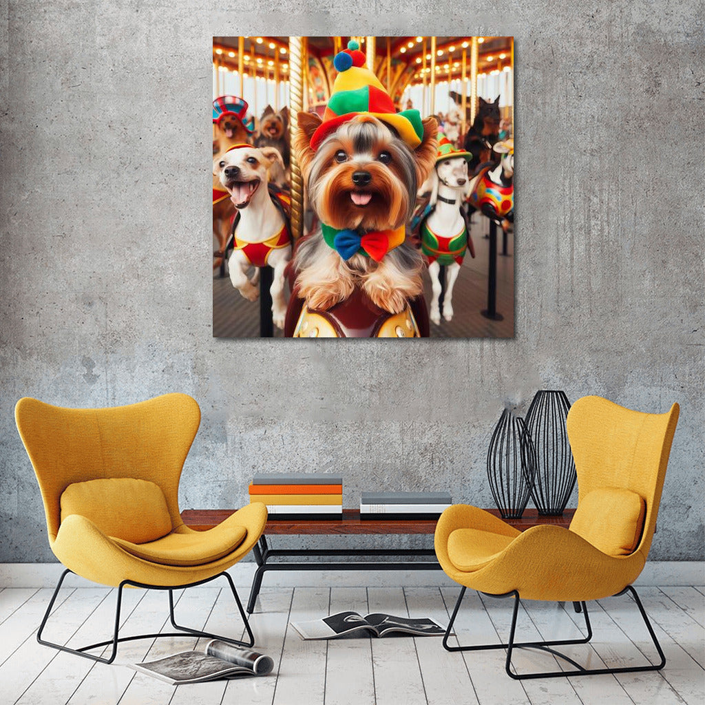 Yorkshire Terrier Carnival Adventure: Fun Home Decor