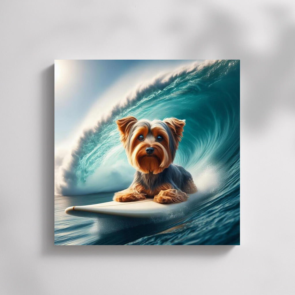 Yorkshire Terrier on the Crest of a Giant Wave: Wind of Freedom