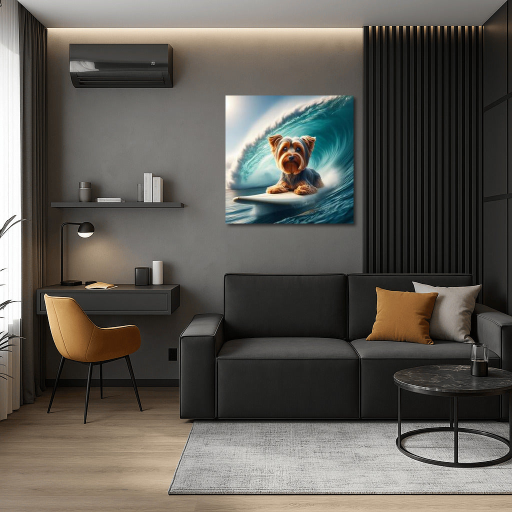 Yorkshire Terrier on the Crest of a Giant Wave: Wind of Freedom