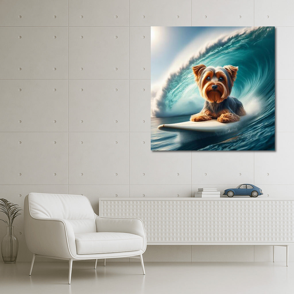 Yorkshire Terrier on the Crest of a Giant Wave: Wind of Freedom