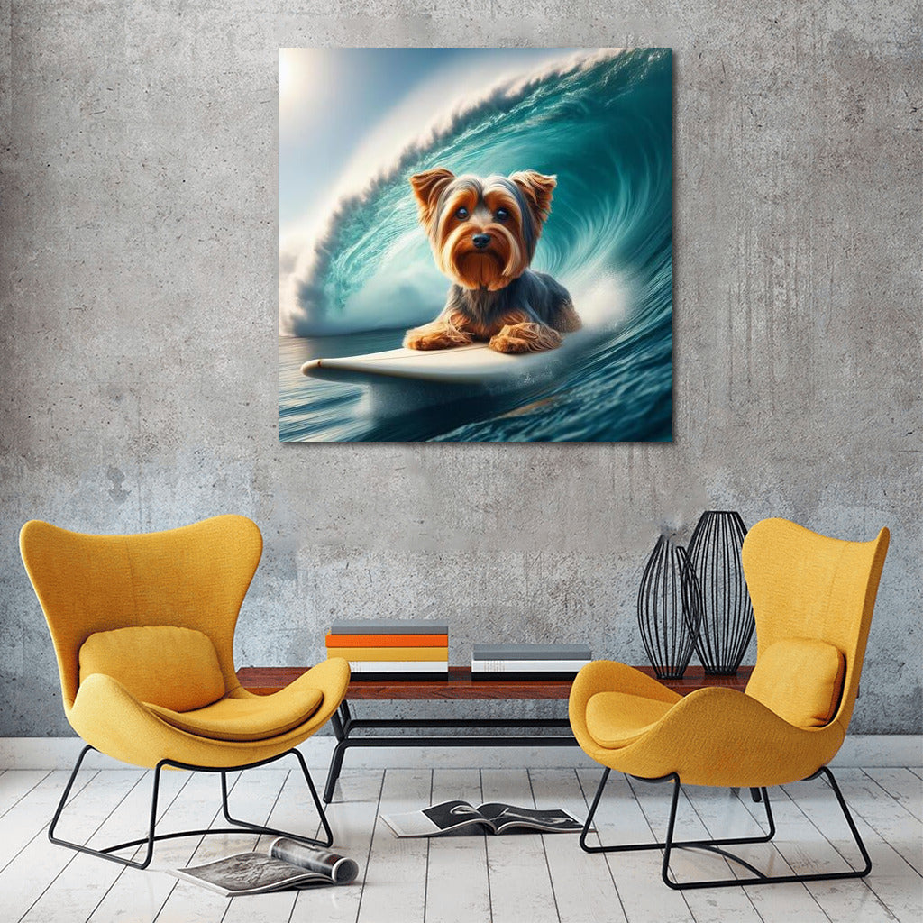 Yorkshire Terrier on the Crest of a Giant Wave: Wind of Freedom
