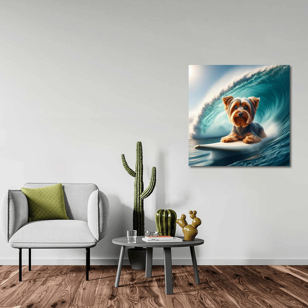 Yorkshire Terrier on the Crest of a Giant Wave: Wind of Freedom