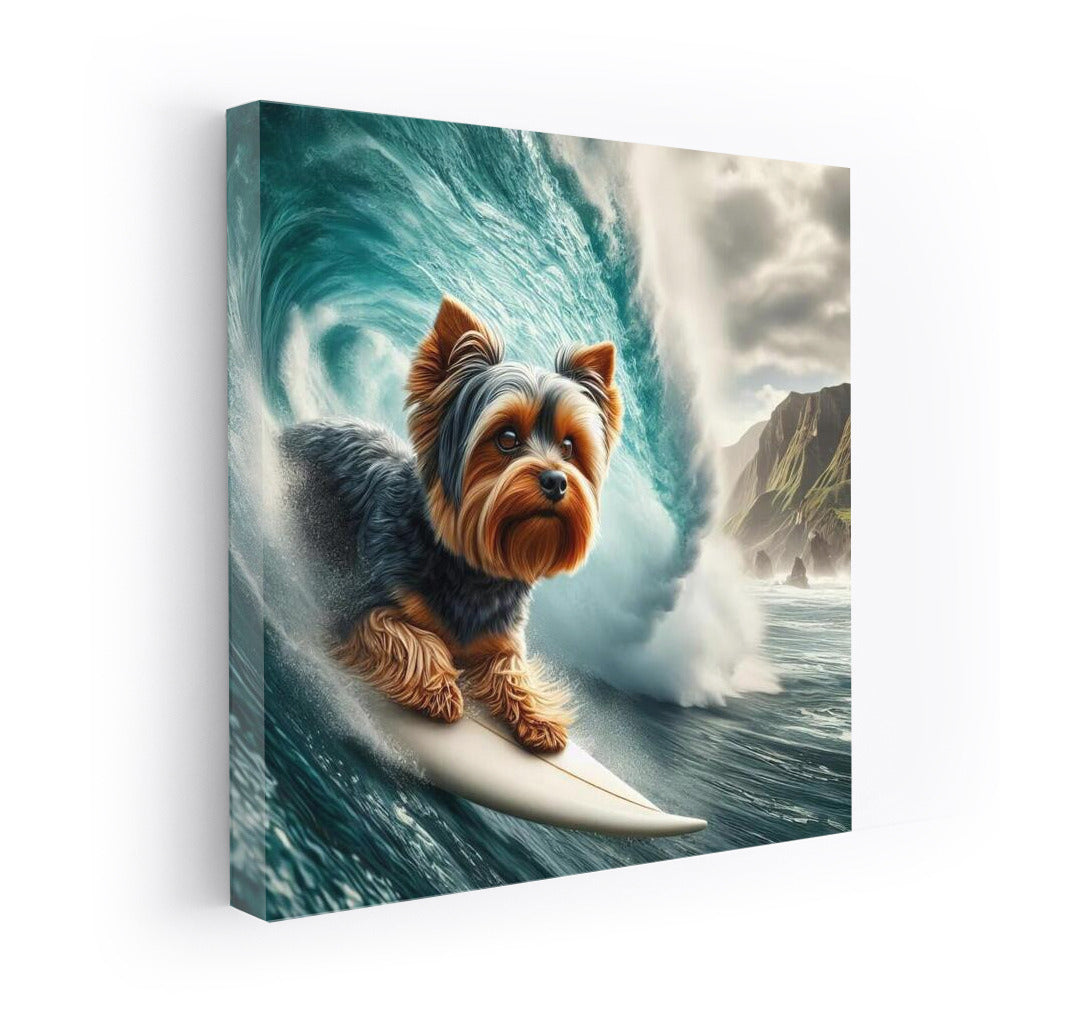 Yorkshire Terrier on the Crest of a Giant Wave: Energy and Fun