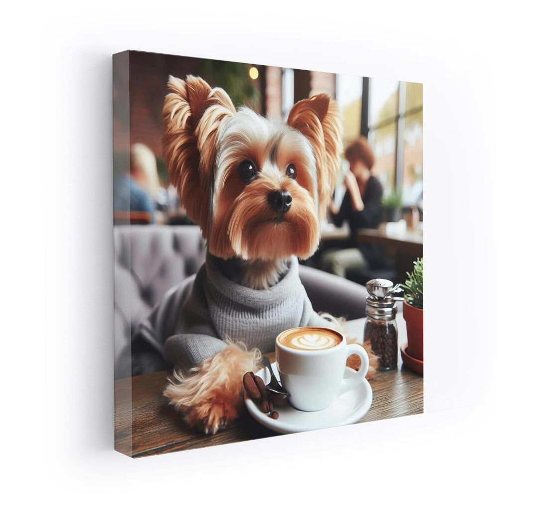 Yorkshire Terrier Coffee Break: A Cozy Moment in the Cafe