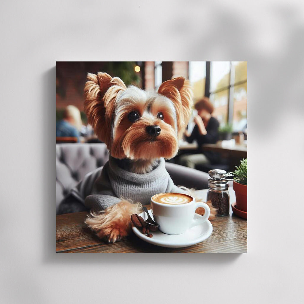 Yorkshire Terrier Coffee Break: A Cozy Moment in the Cafe