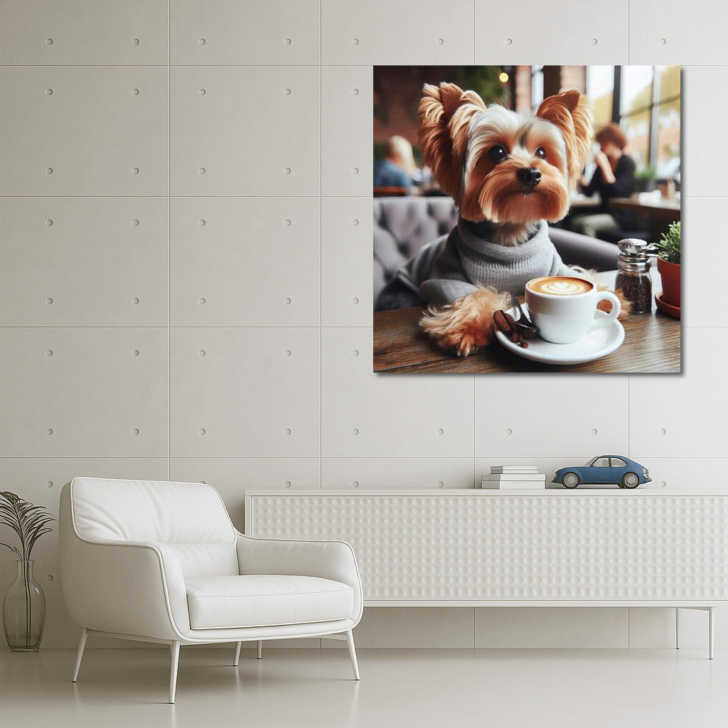 Yorkshire Terrier Coffee Break: A Cozy Moment in the Cafe