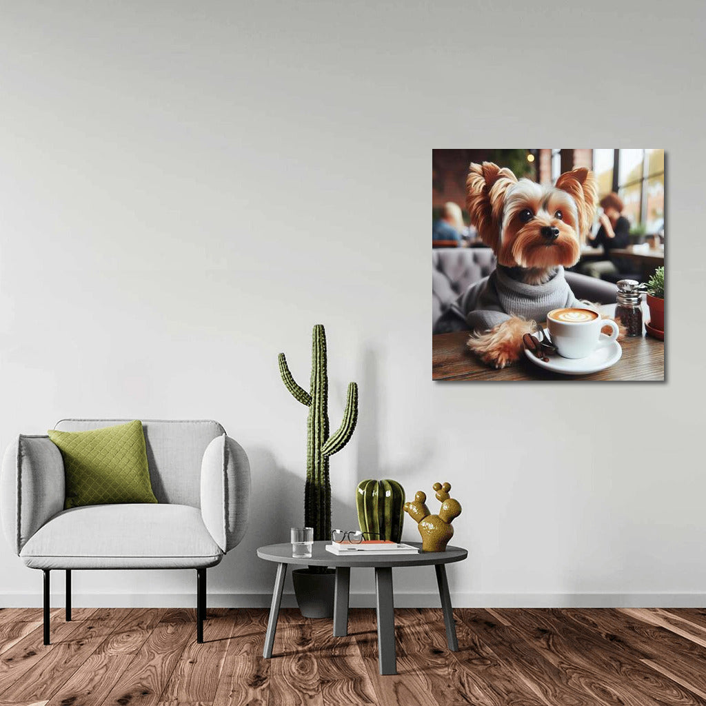 Yorkshire Terrier Coffee Break: A Cozy Moment in the Cafe