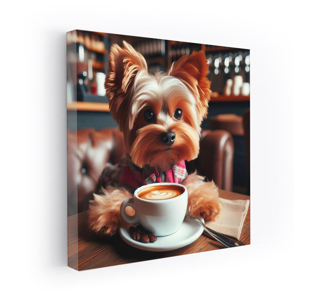 Yorkshire Terrier in a Cafe: Cozy Coffee Morning