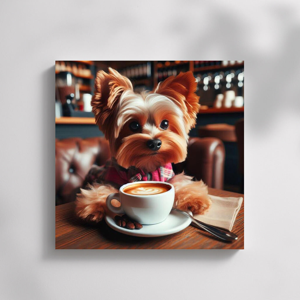 Yorkshire Terrier in a Cafe: Cozy Coffee Morning