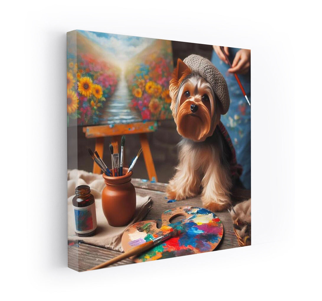 Yorkshire Terrier in an Art Studio: The Magic of Brushes and Paints