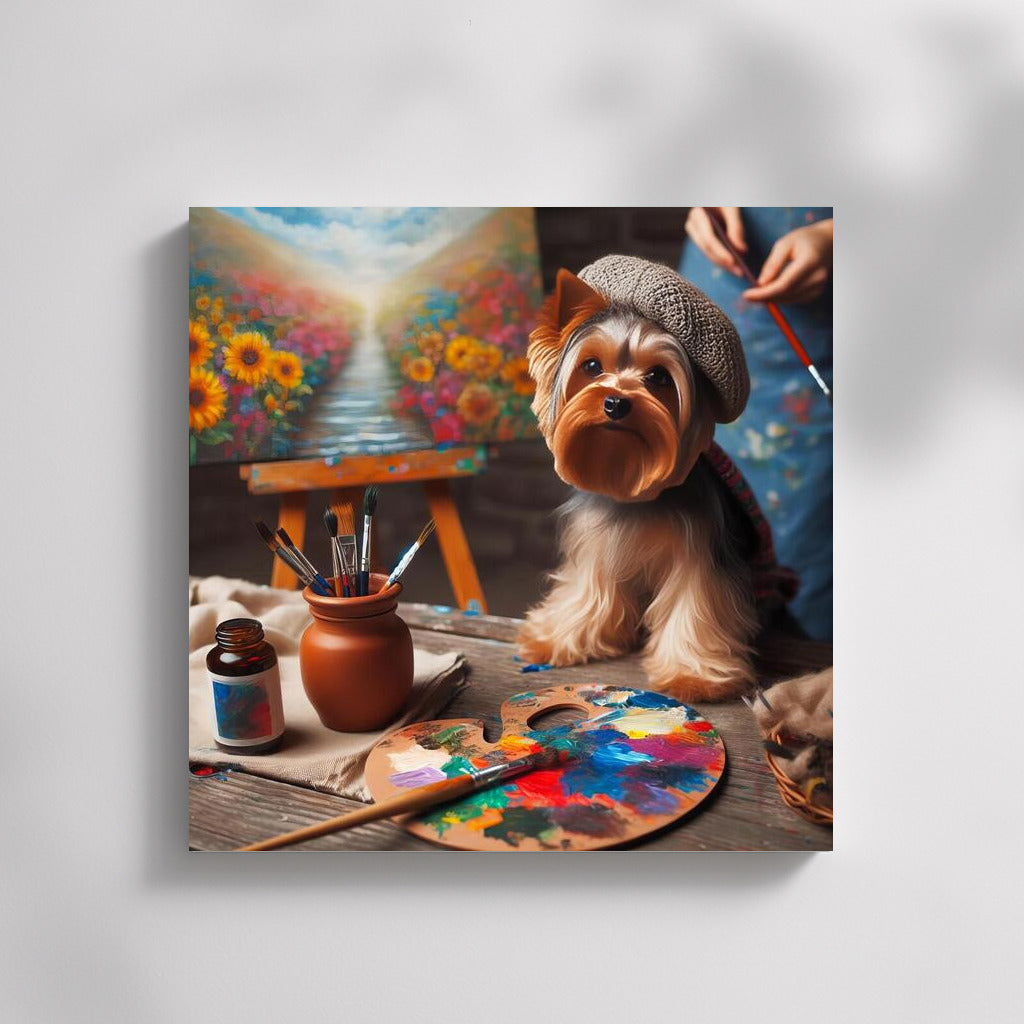 Yorkshire Terrier in an Art Studio: The Magic of Brushes and Paints