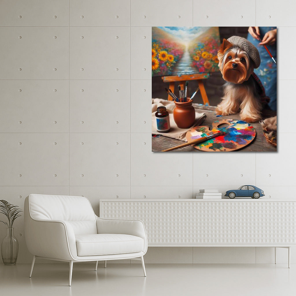Yorkshire Terrier in an Art Studio: The Magic of Brushes and Paints