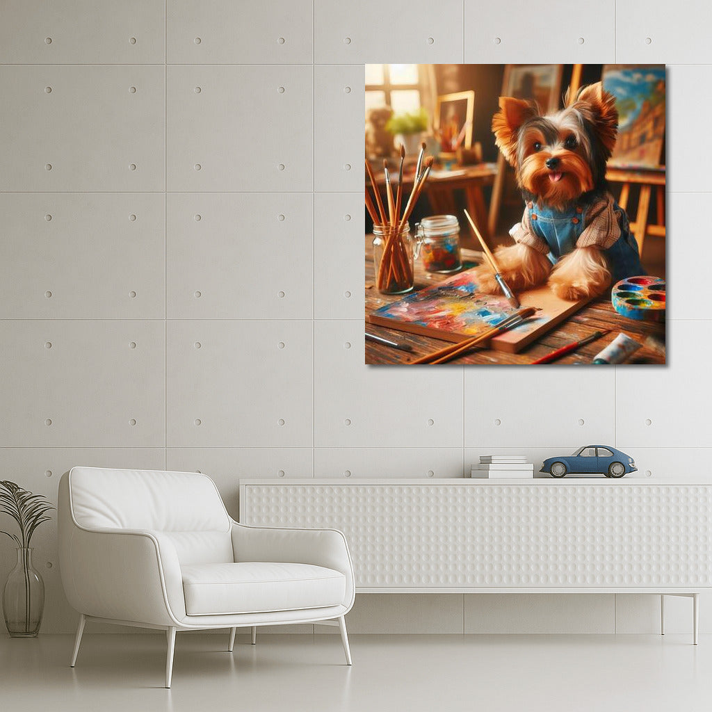 Yorkshire Terrier in the Artist's Magical Studio