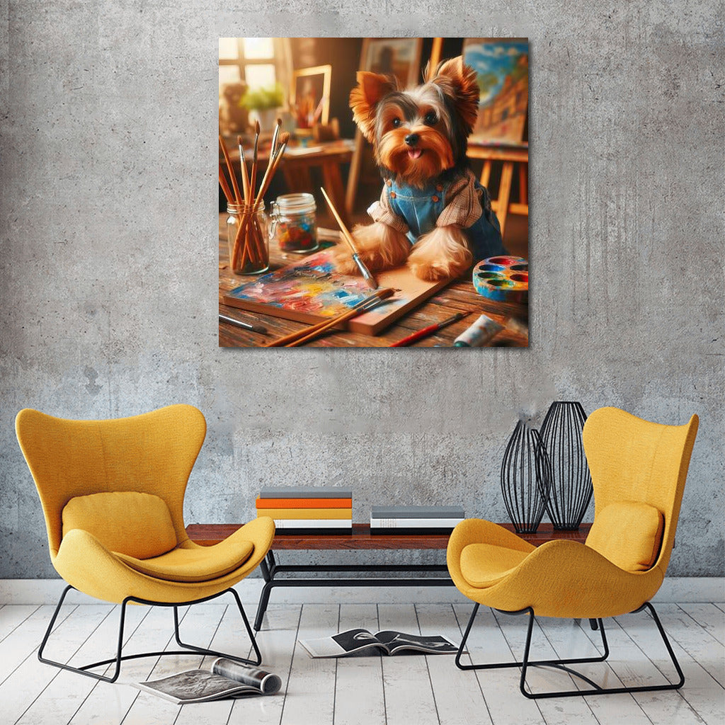 Yorkshire Terrier in the Artist's Magical Studio