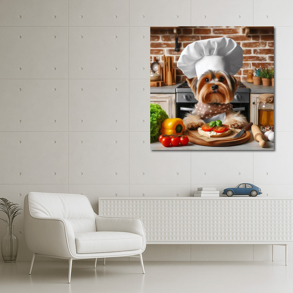 Yorkshire Terrier Chef: Cheerful cook in the kitchen