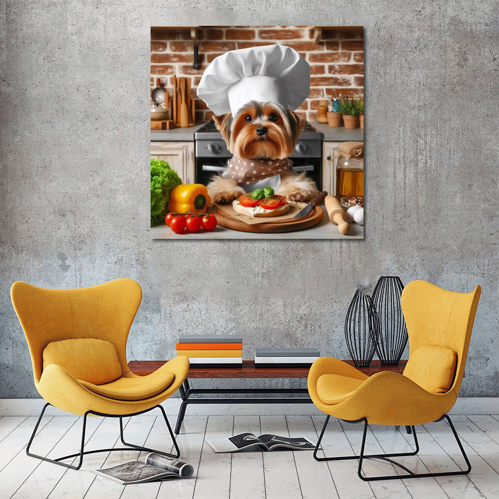 Yorkshire Terrier Chef: Cheerful cook in the kitchen