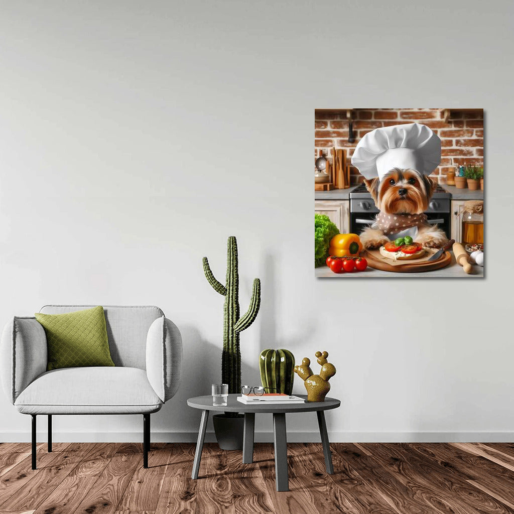 Yorkshire Terrier Chef: Cheerful cook in the kitchen