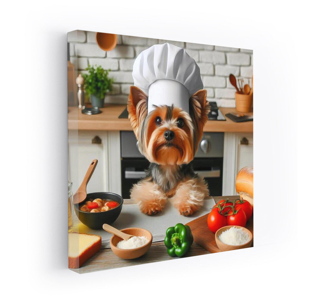 Culinary Masterpiece: Yorkshire Terrier in a Chef's Hat