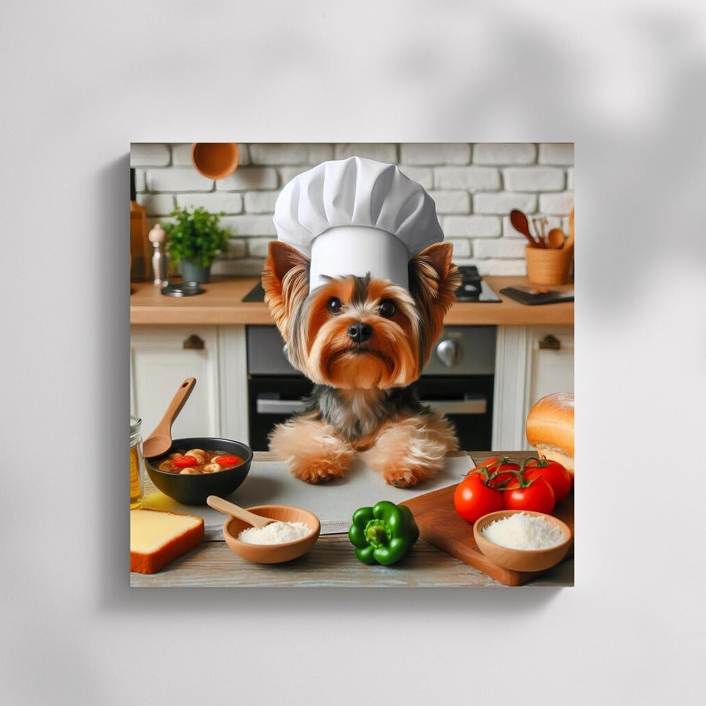 Culinary Masterpiece: Yorkshire Terrier in a Chef's Hat