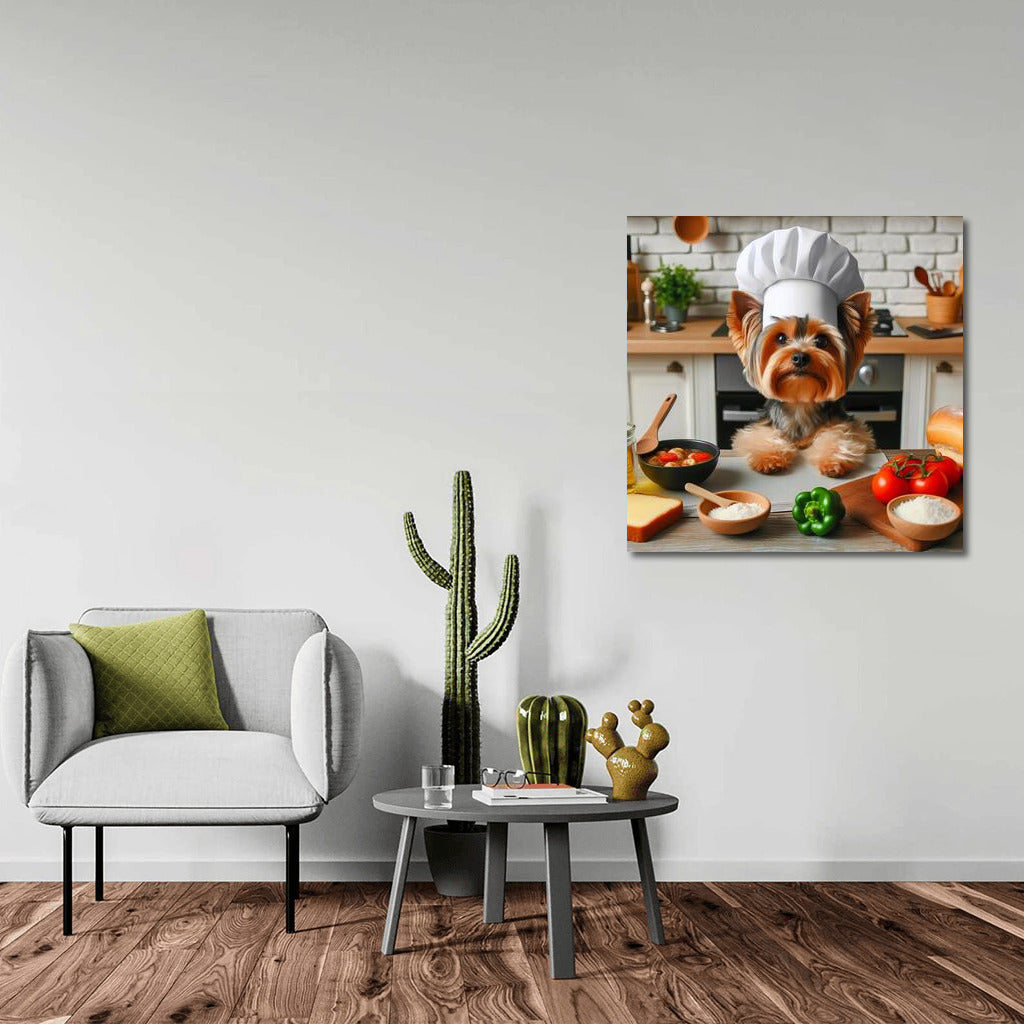 Culinary Masterpiece: Yorkshire Terrier in a Chef's Hat
