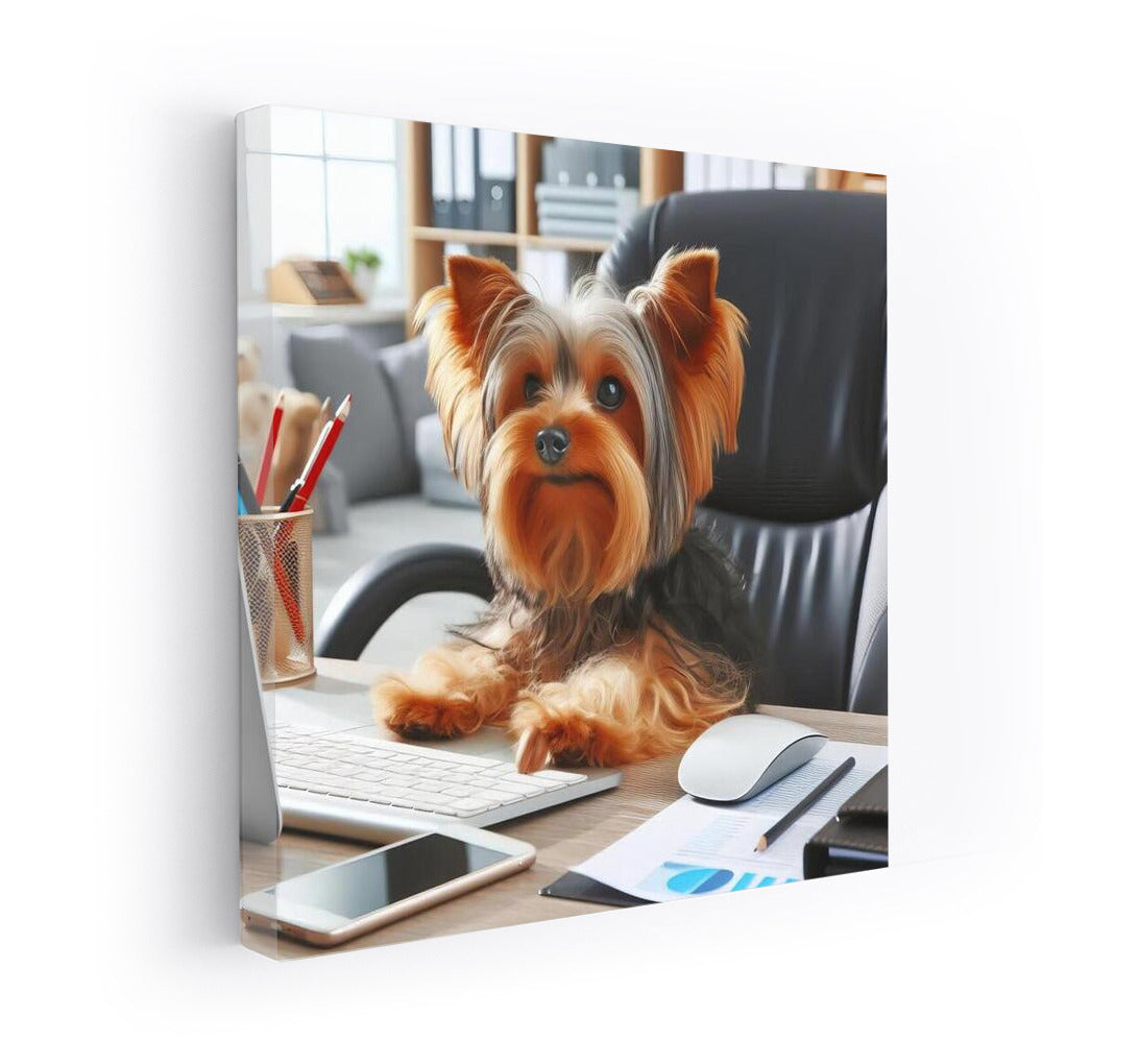 Yorkshire Terrier at the Computer: Office Fluffy in Action